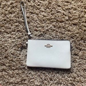 Off white/cream Coach wristlet